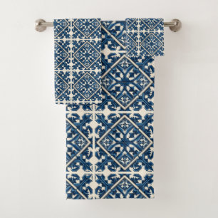 Conjunto De Toalhas Azulejos do Mediterrâneo, Portugal, Azulejo, Majol