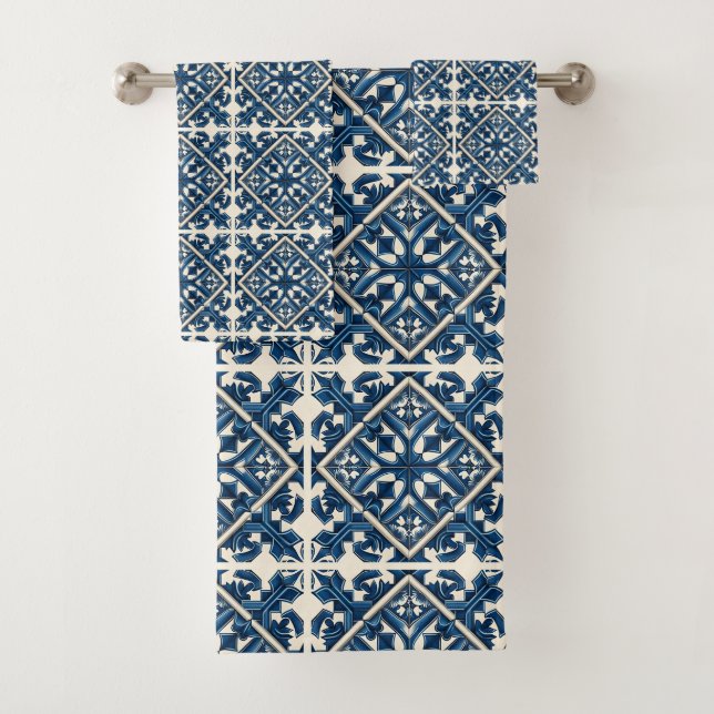 Conjunto De Toalhas Azulejos do Mediterrâneo, Portugal, Azulejo, Majol (Insitu)