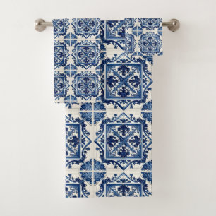 Conjunto De Toalhas Azulejos do Mediterrâneo, Portugal, Azulejo, Majol