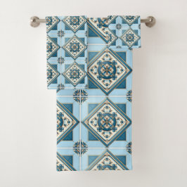 Conjunto De Toalhas Azulejos do Mediterrâneo, Portugal, Azulejo, Majol