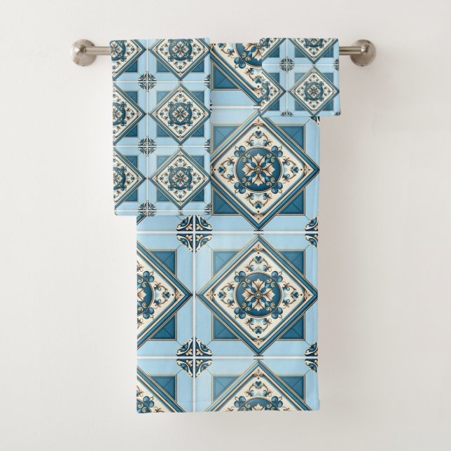 Conjunto De Toalhas Azulejos do Mediterrâneo, Portugal, Azulejo, Majol (Insitu)