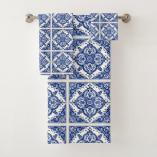 Conjunto De Toalhas Azulejos do Mediterrâneo, Portugal, Azulejo, Majol