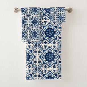 Conjunto De Toalhas Azulejos do Mediterrâneo, Portugal, Azulejo, Majol