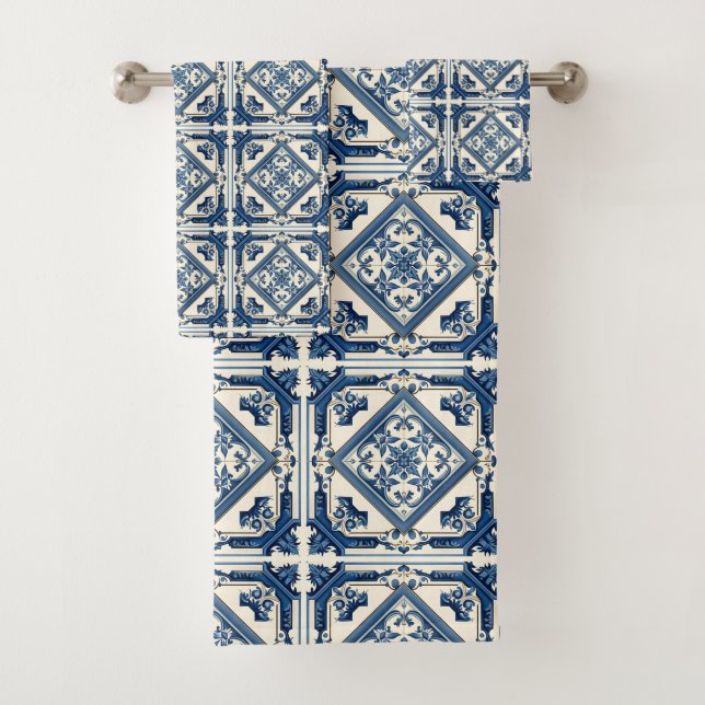 Conjunto De Toalhas Azulejos do Mediterrâneo, Portugal, Azulejo, Majol (Insitu)