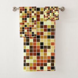 Conjunto De Toalhas Azulejos piscinas, Azulejos Mosaicos Castanhos, Pa