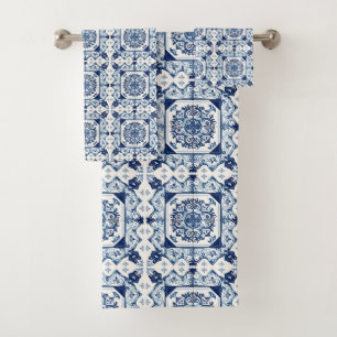 Conjunto De Toalhas Azulejos Portugueses Azulejo Azul