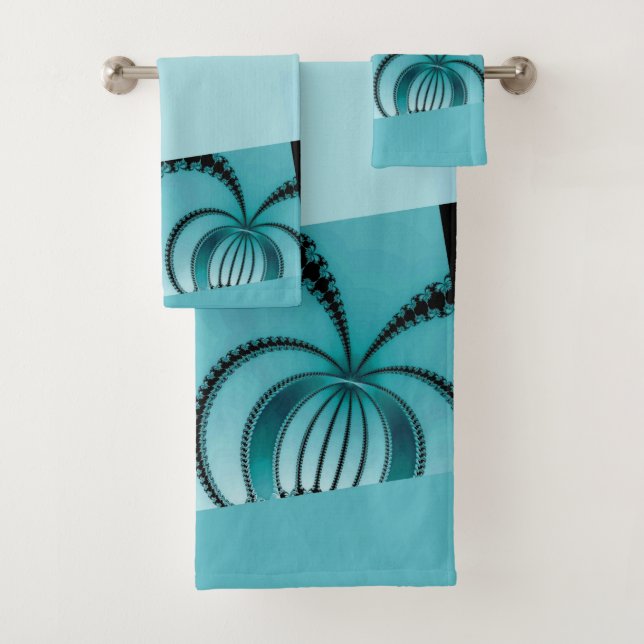 Conjunto De Toalhas Azure de Jardim Fractal (Insitu)