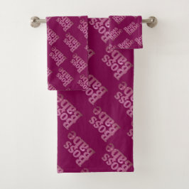 Conjunto De Toalhas Babe do chefe rosa brilhante