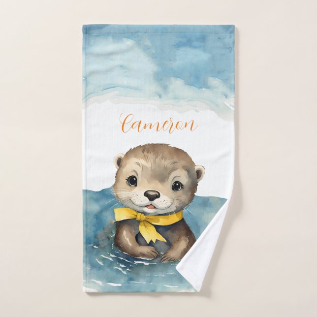 Conjunto De Toalhas Baby Otter Personalizado (Toalha de mão)