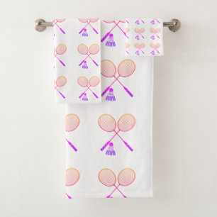 Conjunto De Toalhas Badminton Rackets Shuttlecock Birdie Padrão