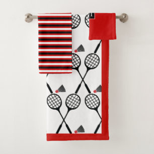 Conjunto De Toalhas Badminton Racquet & shuttlecock e monograma