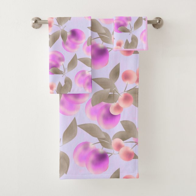 Conjunto De Toalhas Bagaço de ameixa sem costura frutas de frutos de b (Insitu)