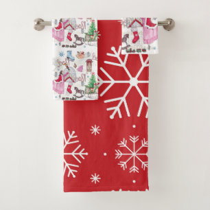 Conjunto De Toalhas Baleia de Natal Elegante
