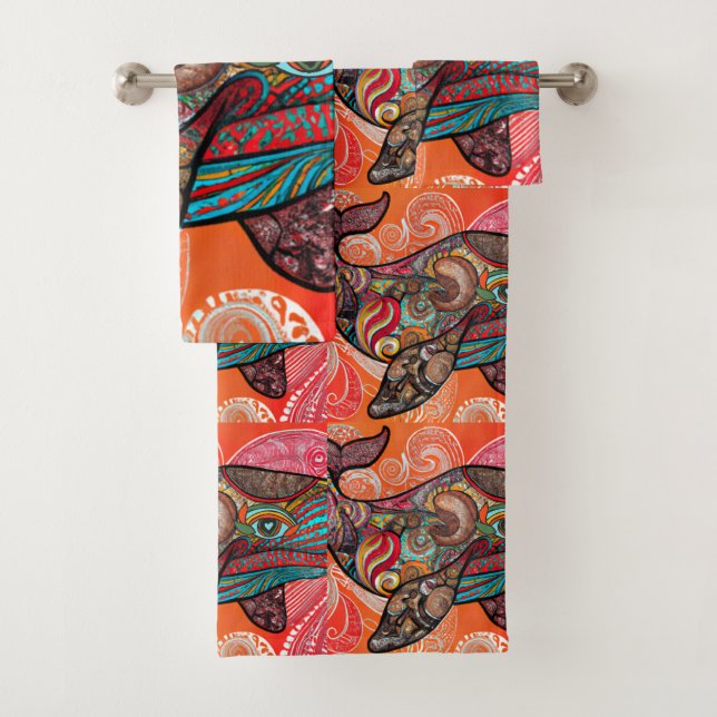 Conjunto De Toalhas Baleia Uau (Insitu)