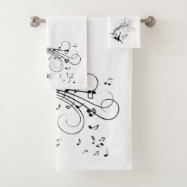 Conjunto De Toalhas Ballerina Dançando com Notas de Música