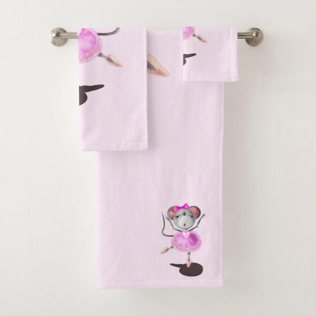 Conjunto De Toalhas Ballerina Mouse Bath Towels (Insitu)