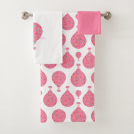 Conjunto De Toalhas Balões de ar Quente Rosa