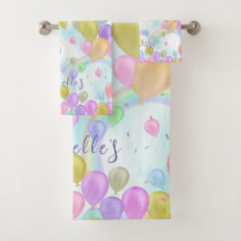 Conjunto De Toalhas Balões Pastel Towel