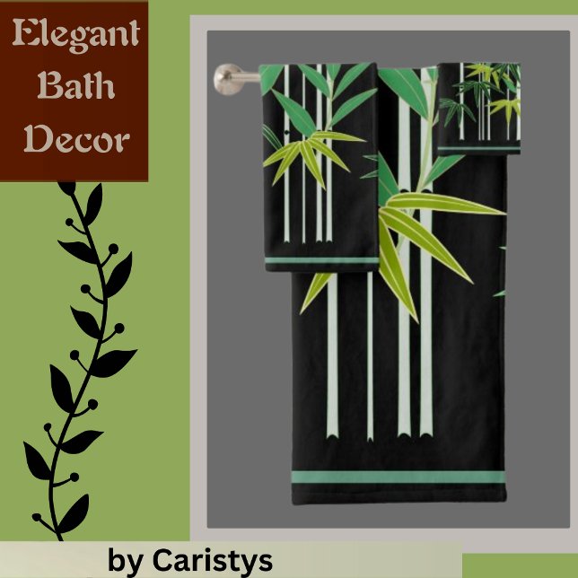 Conjunto De Toalhas Bambu em preto (Criador carregado)