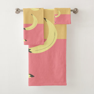Conjunto De Toalhas Bananas Retrô Formas Coloridas