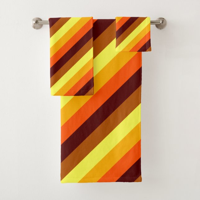 Conjunto De Toalhas Bandas amarelas laranja castanho Bandas (Insitu)