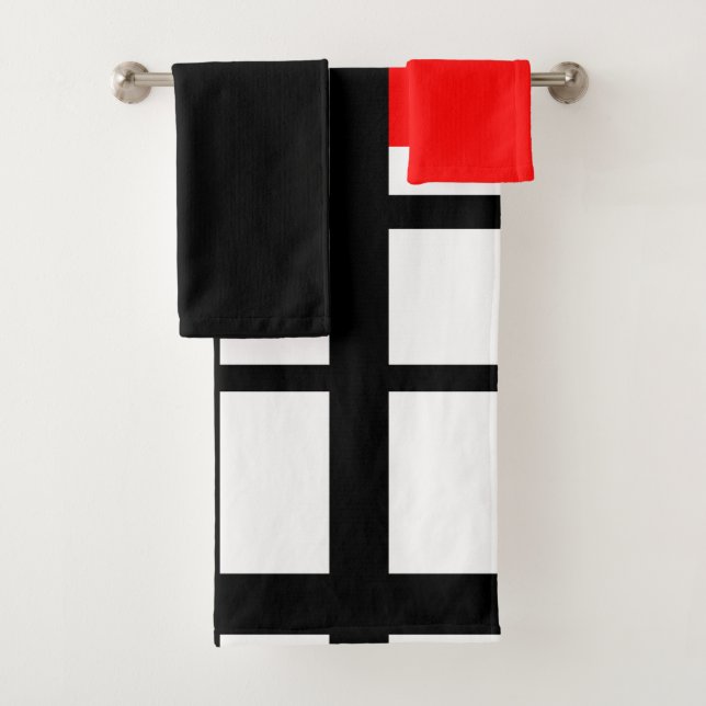 Conjunto De Toalhas Bandas brancas e Pretas (Insitu)