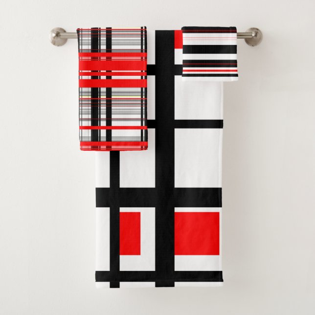 Conjunto De Toalhas Bandas brancas e Pretas (Insitu)