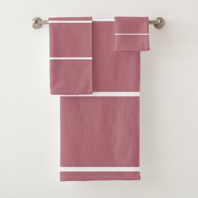 Conjunto De Toalhas Bandas brancas geométricas Douradas rosa (Insitu)