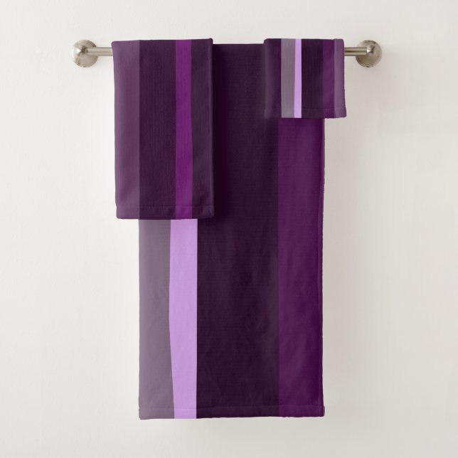 Conjunto De Toalhas Bandas de Abstrato roxas e rosadas (Insitu)
