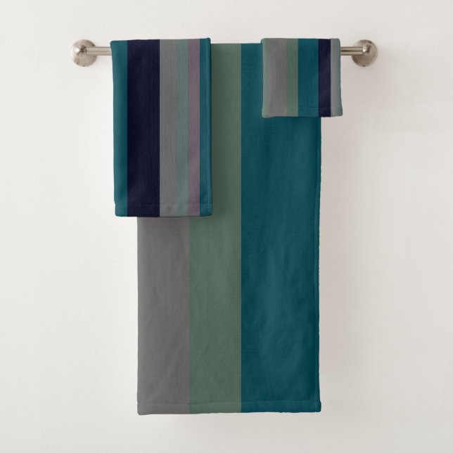 Conjunto De Toalhas Bandas de Abstrato verde, lacrimejante e rosa (Insitu)