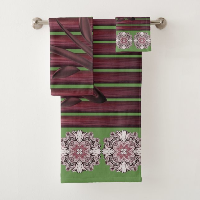 Conjunto De Toalhas Bandas de Banheiro Floral (Insitu)