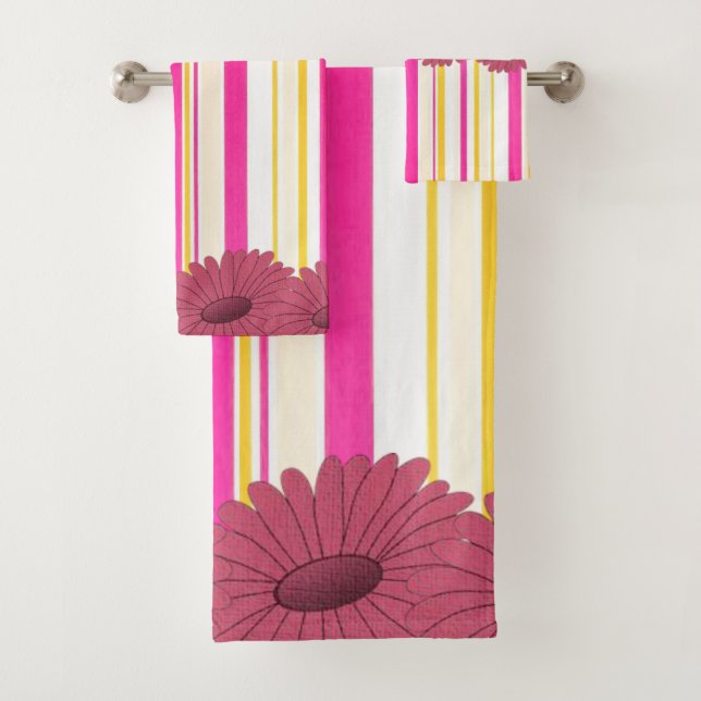 Conjunto De Toalhas Bandas de Banheiro Floral (Insitu)