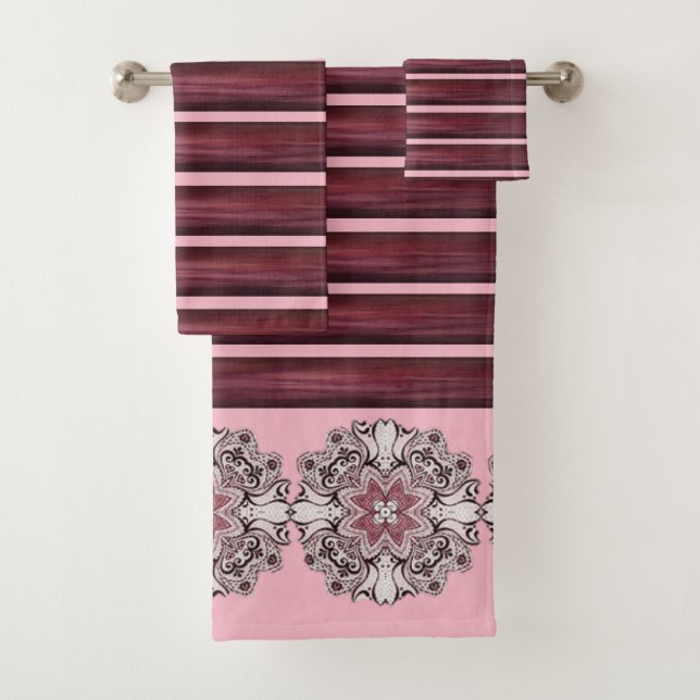 Conjunto De Toalhas Bandas de Banheiro Floral (Insitu)