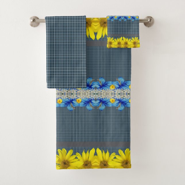 Conjunto De Toalhas Bandas de Banheiro Floral (Insitu)