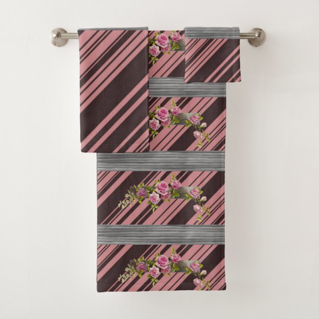 Conjunto De Toalhas Bandas de Banheiro Floral (Insitu)