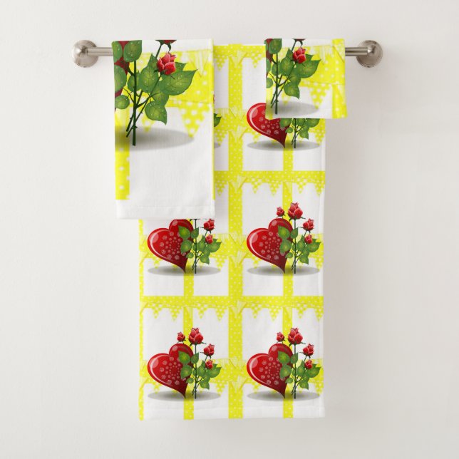 Conjunto De Toalhas Bandas de Banheiro Floral (Insitu)