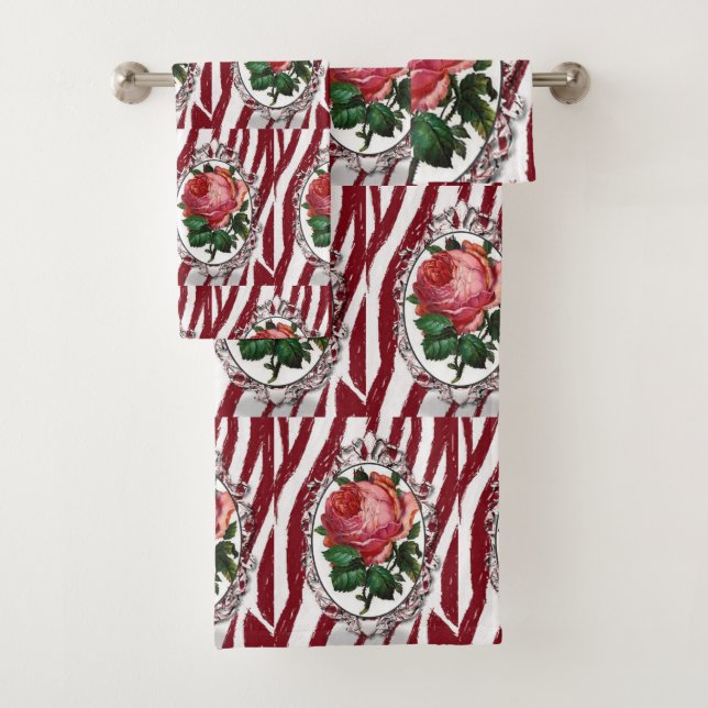 Conjunto De Toalhas Bandas de Banheiro Floral (Insitu)