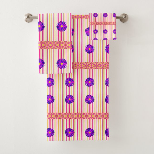 Conjunto De Toalhas Bandas de Banheiro Floral (Insitu)