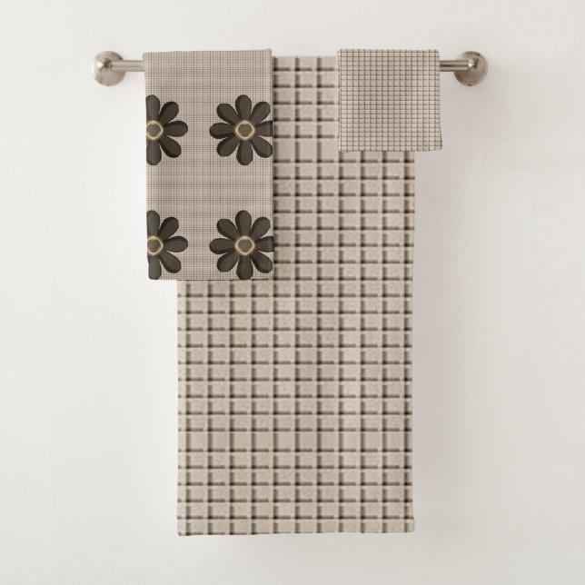 Conjunto De Toalhas Bandas de Banheiro Floral (Insitu)