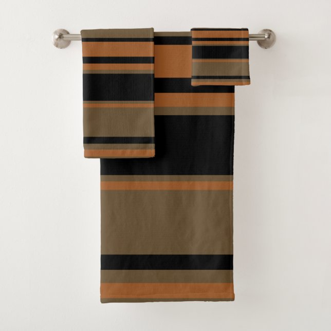 Conjunto De Toalhas Bandas de cobre e argila pretas (Insitu)