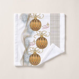 Conjunto De Toalhas Bandas de Natal, Douradas bolas