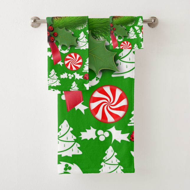 Conjunto De Toalhas Bandas de Natal, Velas de Natal (Insitu)