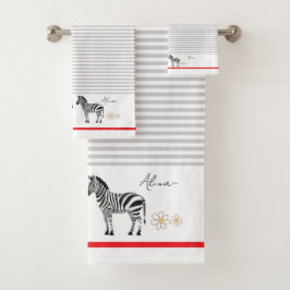 Conjunto De Toalhas Bandas de Zebra únicas e elegantes personalizadas