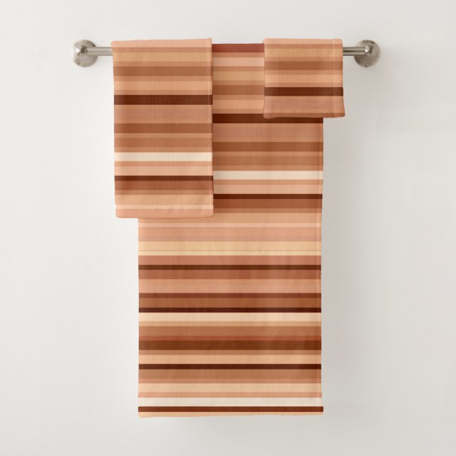 Conjunto De Toalhas Bandas misturadas, Castanho, Tan e Creme (Insitu)