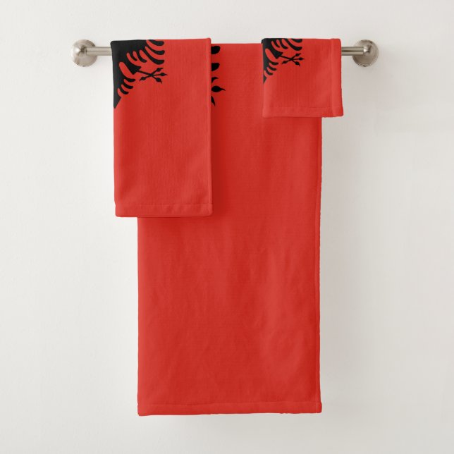 Conjunto De Toalhas Bandeira albanesa (Insitu)