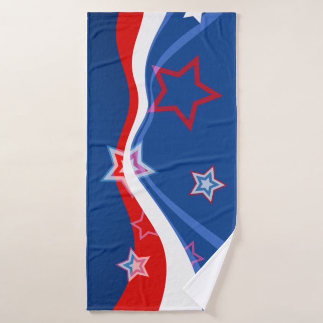 Conjunto De Toalhas Bandeira americana vermelha branca e azul (Toalha de Banho)
