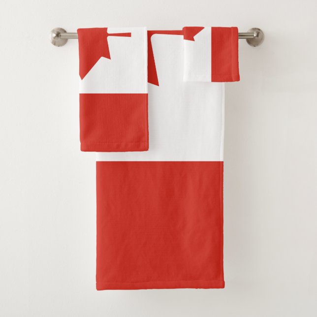 Conjunto De Toalhas Bandeira Canadense Patriota (Insitu)