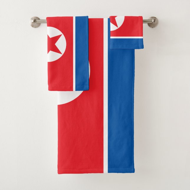 Conjunto De Toalhas Bandeira da Coreia do Norte (Insitu)