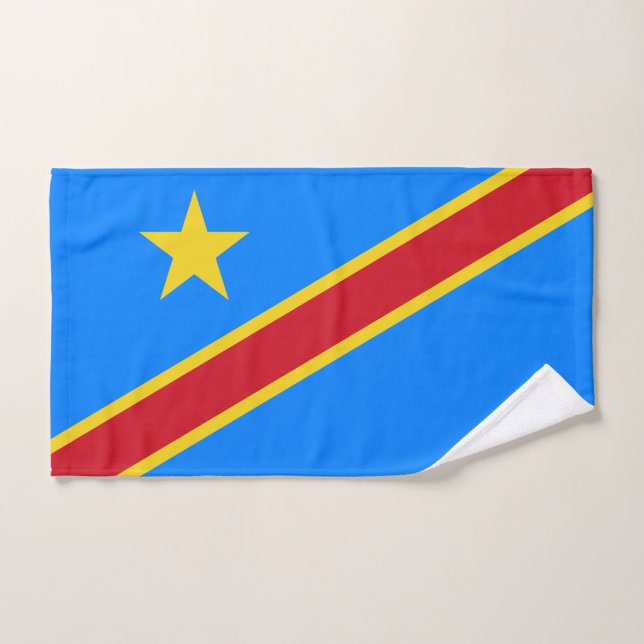 Conjunto De Toalhas Bandeira da Kinshasa do Congo (Toalha de mão)