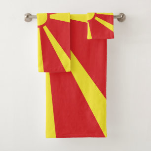 Conjunto De Toalhas Bandeira da Macedônia do Norte